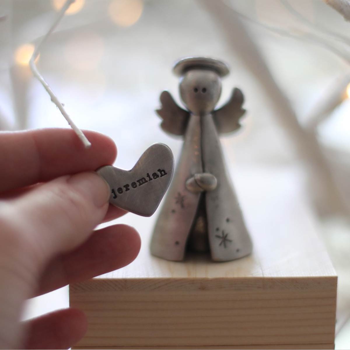 Angel with Personalized Token {Pewter}