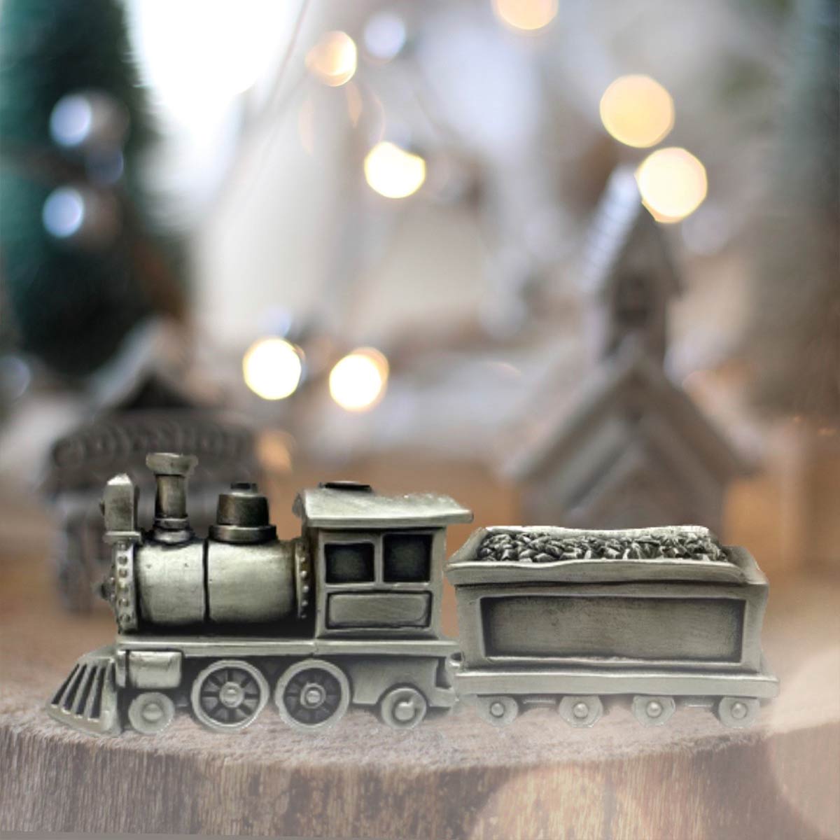 Winter Wonderland Express Train and Coal Car Set {Pewter}