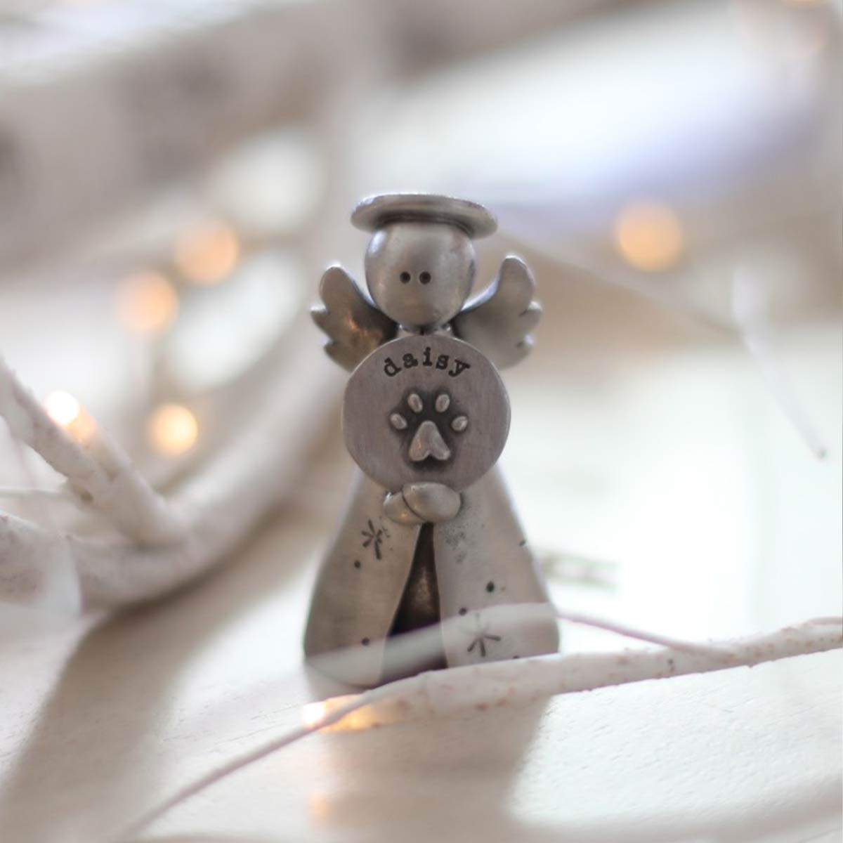 Angel with Personalized Token {Pewter}