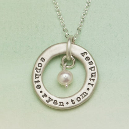 open circle pearl necklace {sterling silver}