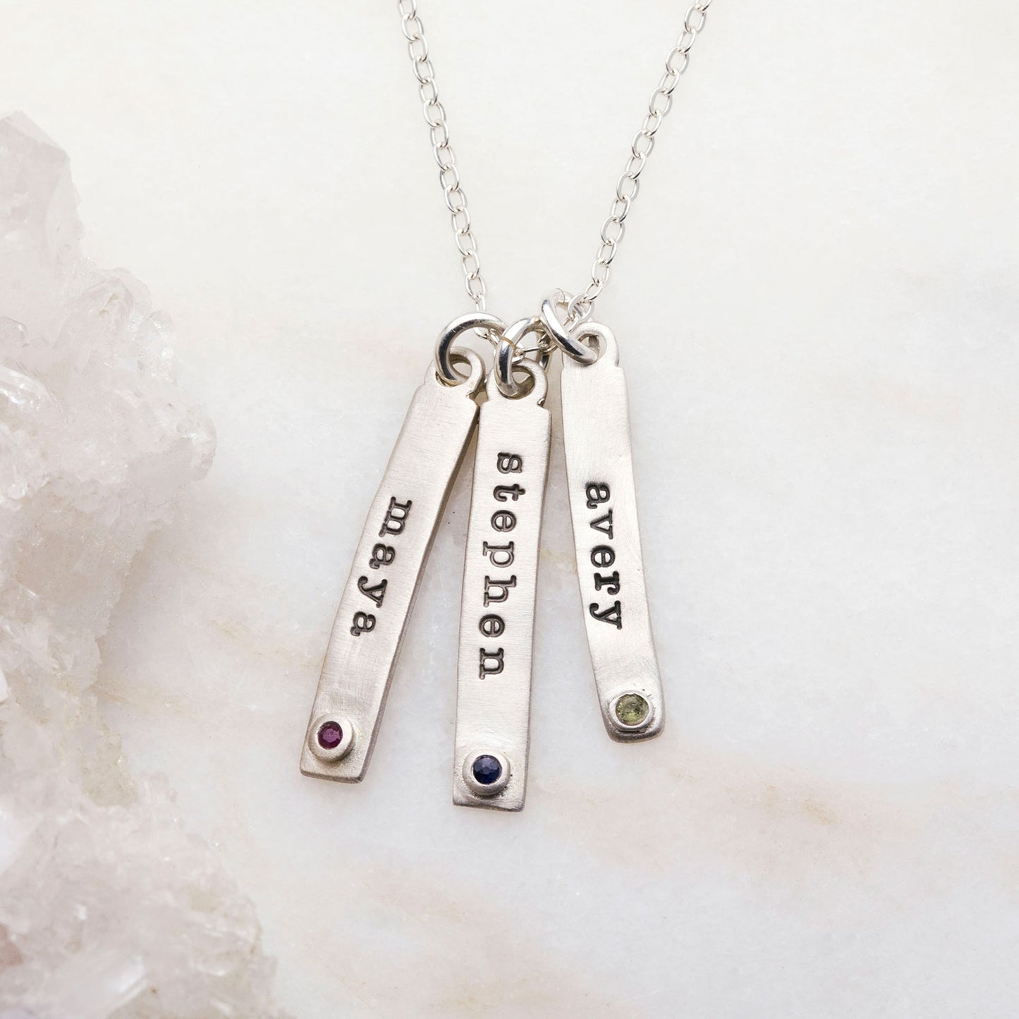 Bezel Birthstone Necklace {Sterling Silver}