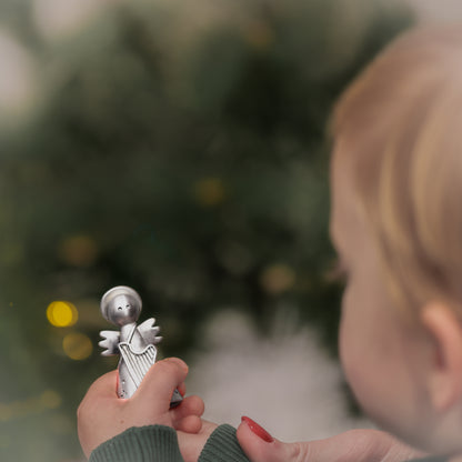 Angel with Harp Nativity Figurine {Pewter}