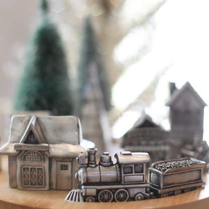 Winter Wonderland Express Train and Coal Car Set {Pewter}