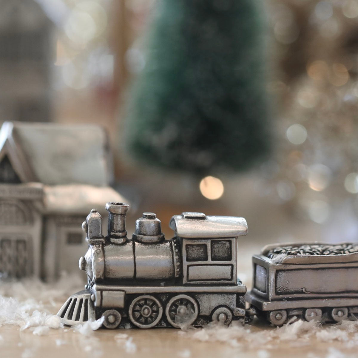 Winter Wonderland Express Train and Coal Car Set {Pewter}