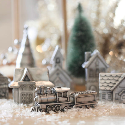 Winter Wonderland Express Train and Coal Car Set {Pewter}