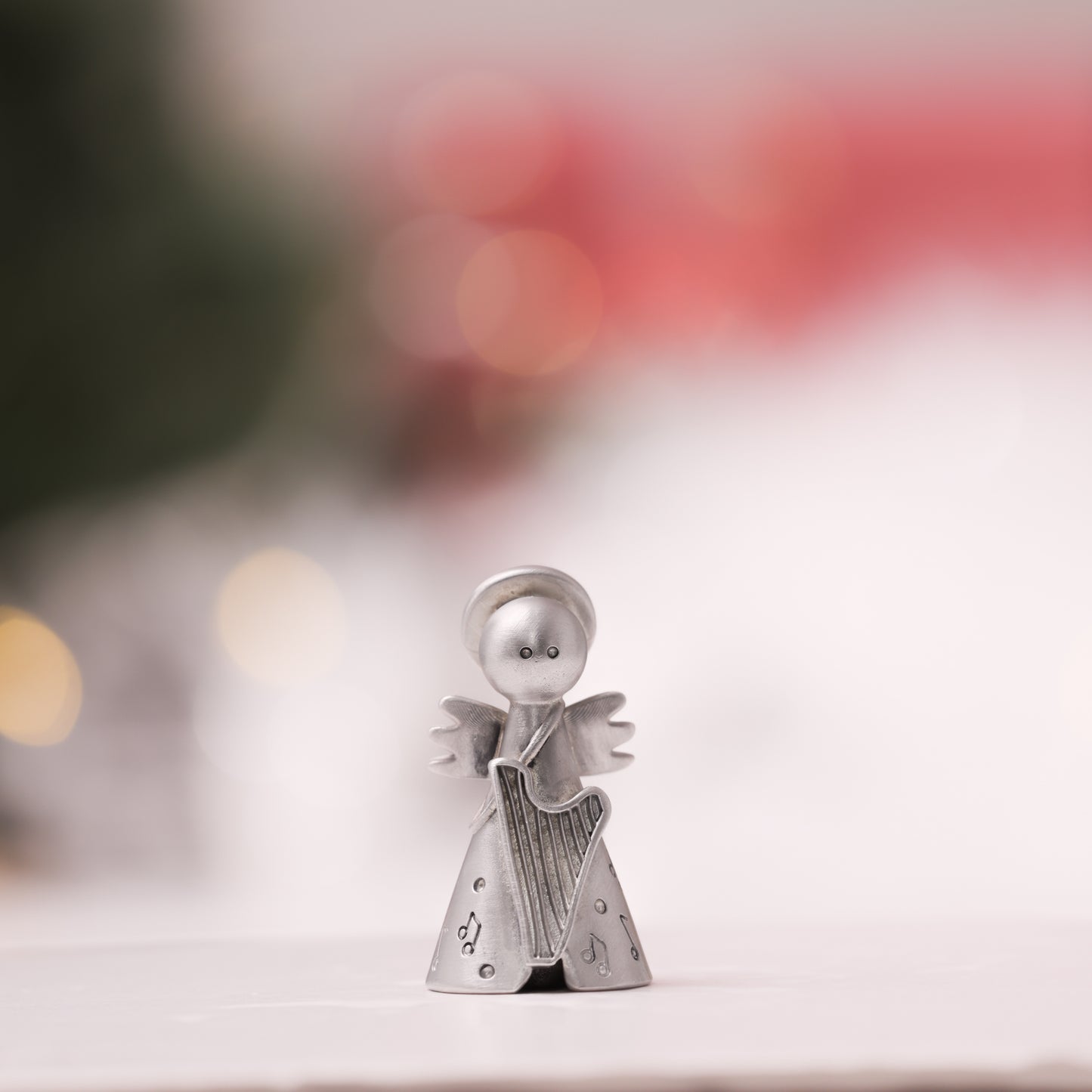 Angel with Harp Nativity Figurine {Pewter}