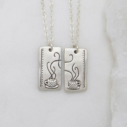 Coffee And Tea Necklace Set {Sterling Silver}