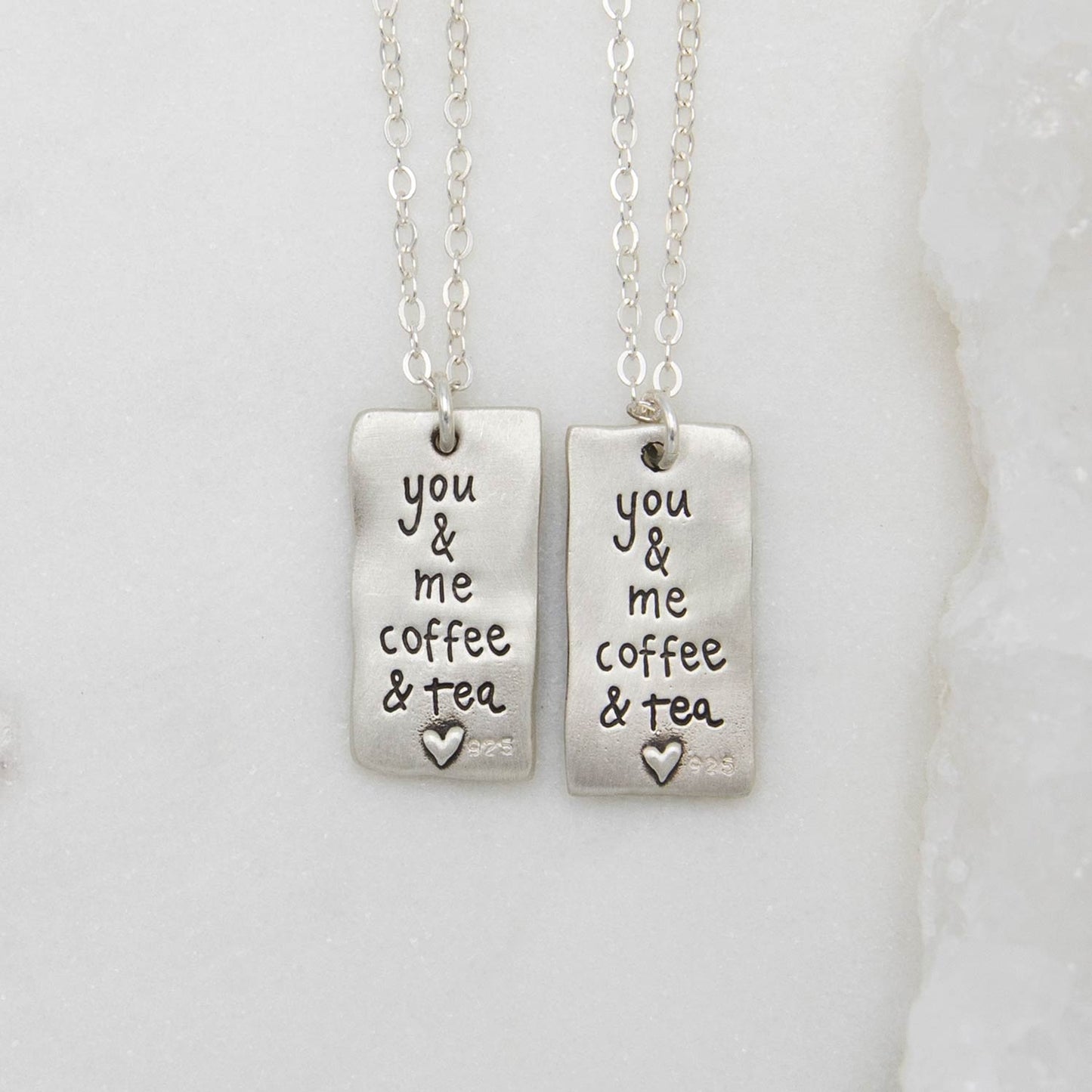 Coffee And Tea Necklace Set {Sterling Silver}