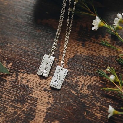 Coffee And Tea Necklace Set {Sterling Silver}