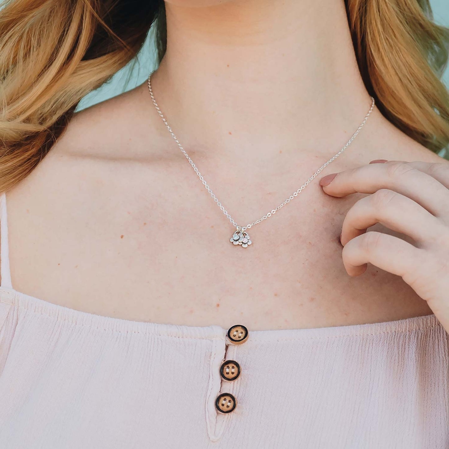 Birthstone Bloom Necklace {Sterling Silver}