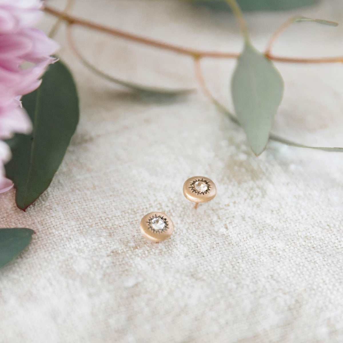 Sunburst Stud Earrings {14K Gold}