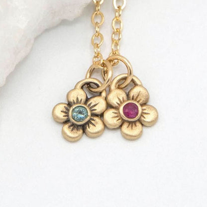 Birthstone Bloom Necklace {10k Gold}