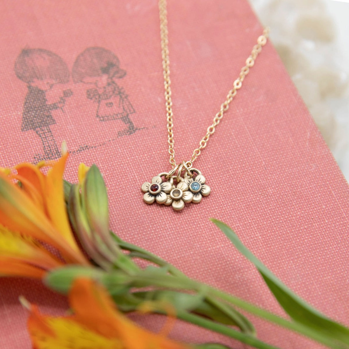 Birthstone Bloom Necklace {10k Gold}