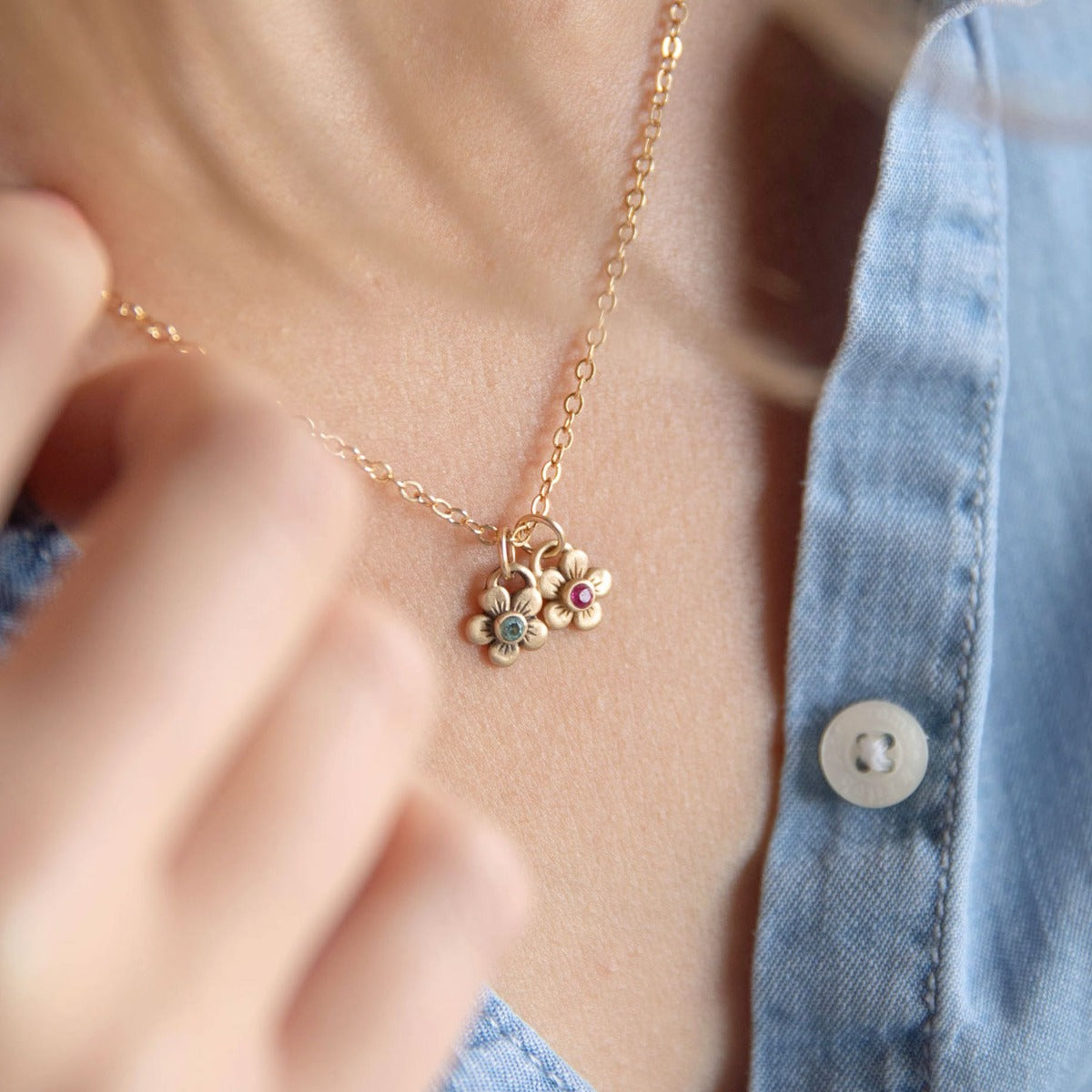 Birthstone Bloom Necklace {10k Gold}