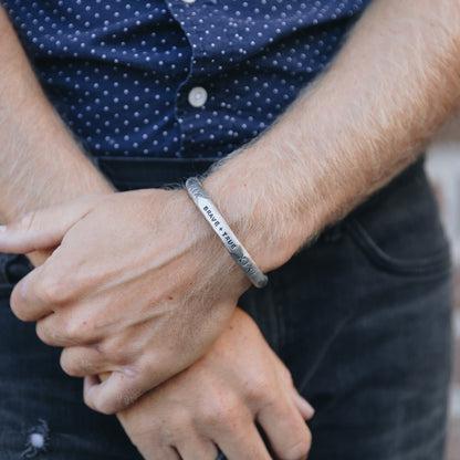 Forge A Path Handcarved Cuff Bracelet (Pewter)