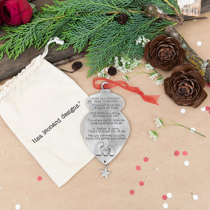 Babe in a Manger Ornament {Pewter}