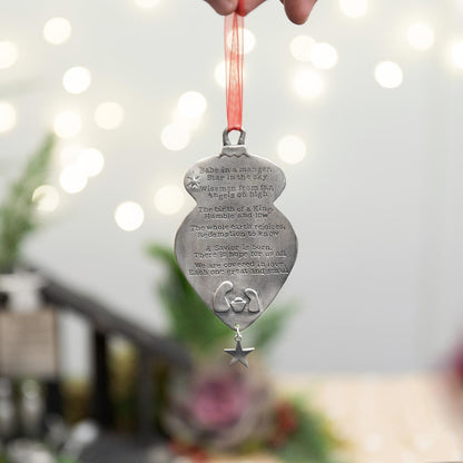 Babe in a Manger Ornament {Pewter}