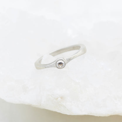 Bezel Birthstone Ring {Sterling Silver}