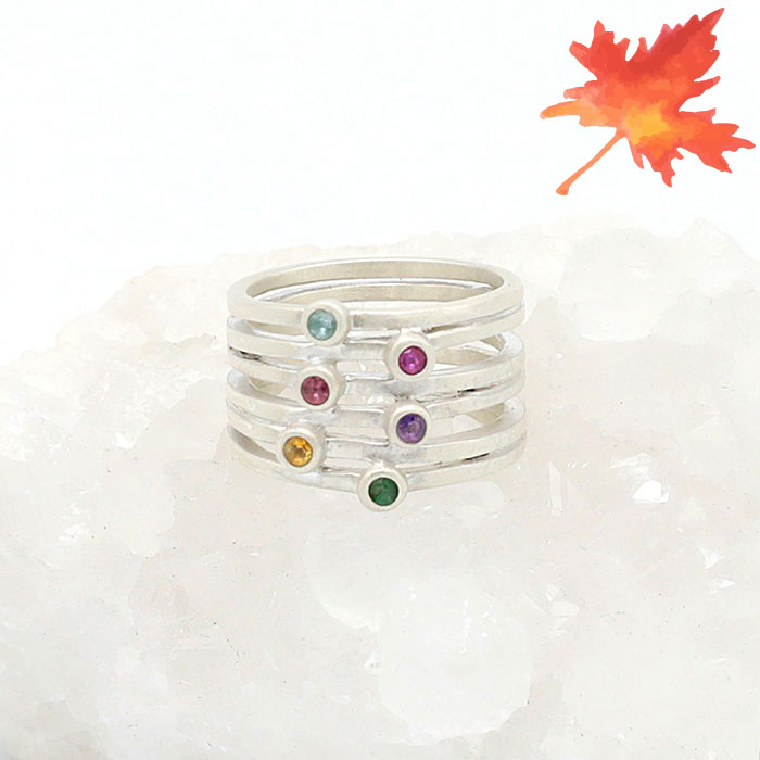 Always Together Birthstone Ring {Sterling Silver}