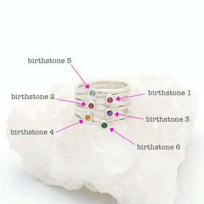 Always Together Birthstone Ring {Sterling Silver}