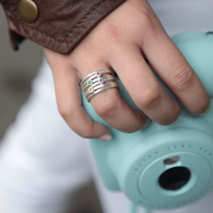 Always Together Birthstone Ring {Sterling Silver}