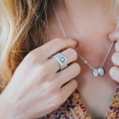 Sunburst Crystal Ring {Sterling Silver}