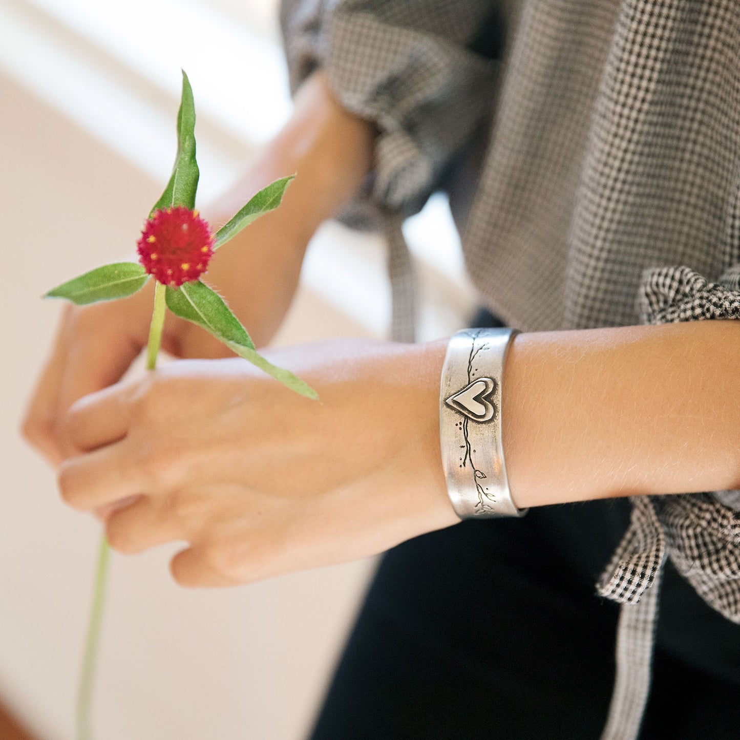 Let Love Grow Cuff {Pewter}