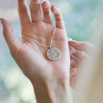 I Love You Moon And Stars Necklace {Sterling Silver}