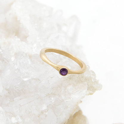 Bezel Birthstone Ring {14K Gold}