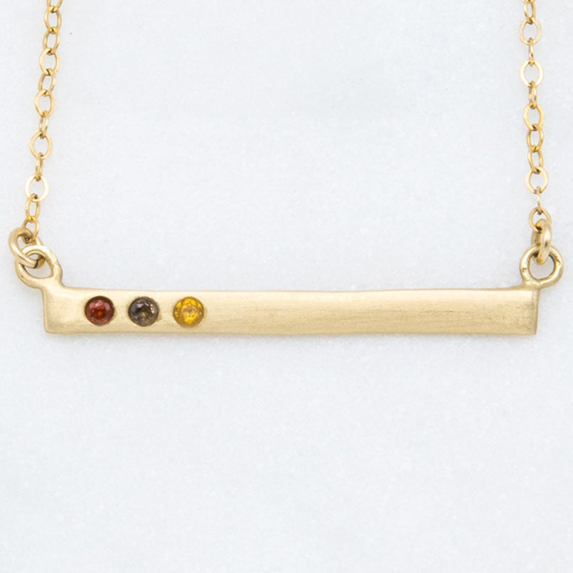 Cross Bar Birthstone Necklace {14K Gold}