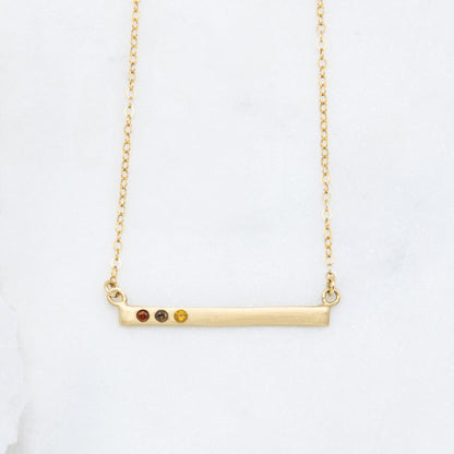 Cross Bar Birthstone Necklace {10K Gold}