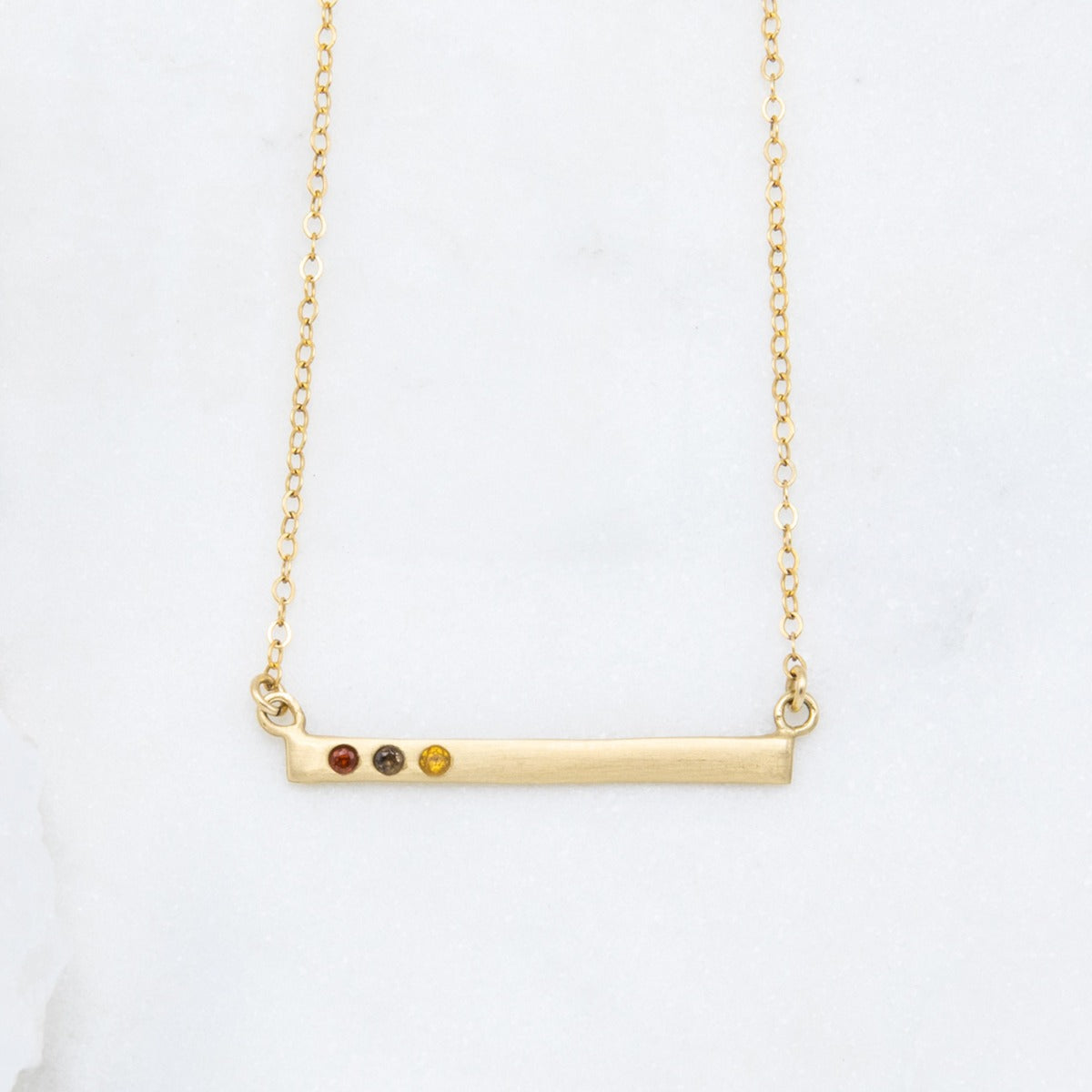 Cross Bar Birthstone Necklace {14K Gold}