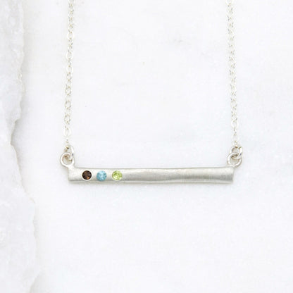 Cross Bar Birthstone Necklace {Sterling Silver}