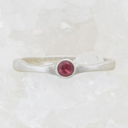 Bezel Birthstone Ring {Sterling Silver}