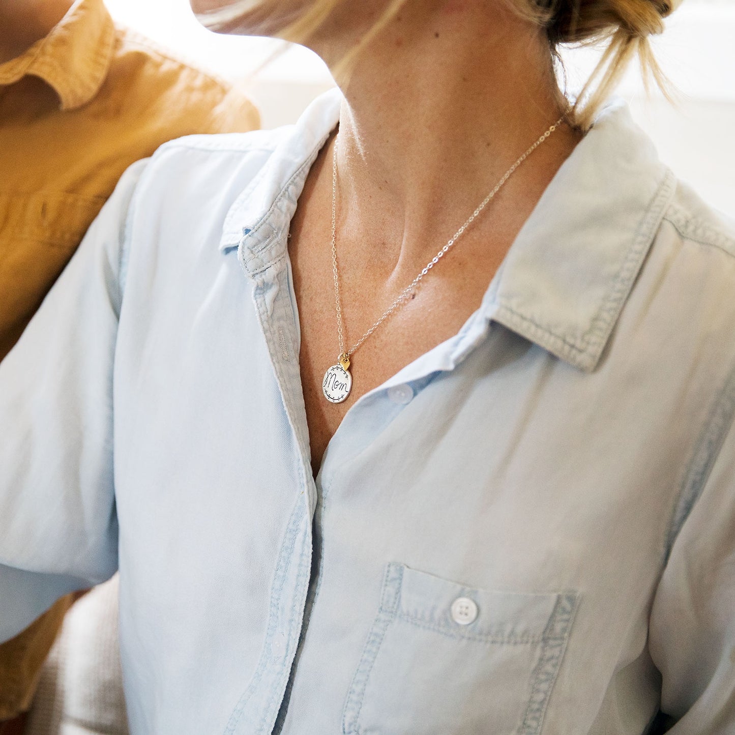 Heart To Heart Mom Necklace {Sterling Silver}