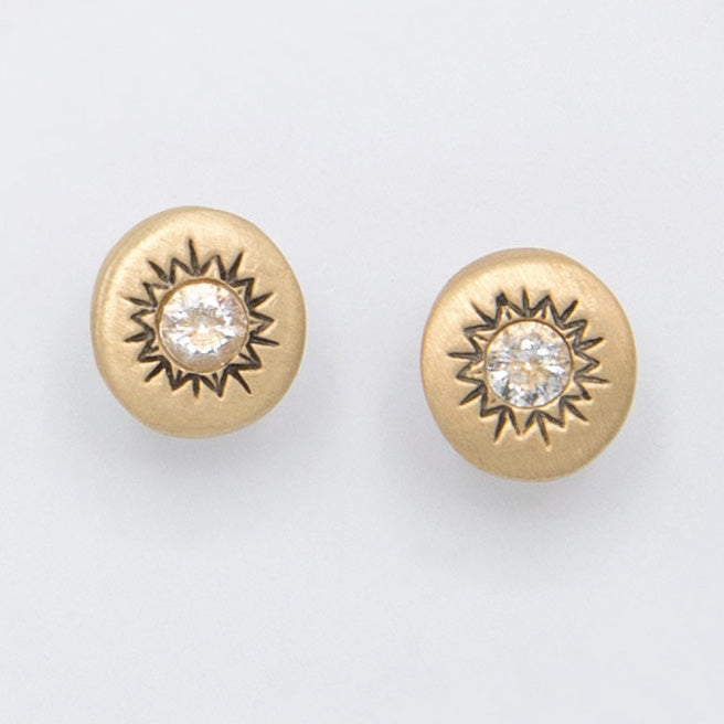 Sunburst Stud Earrings {14K Gold}