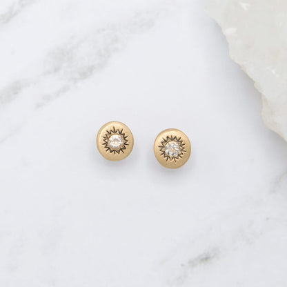 Sunburst Stud Earrings {Gold Plated}