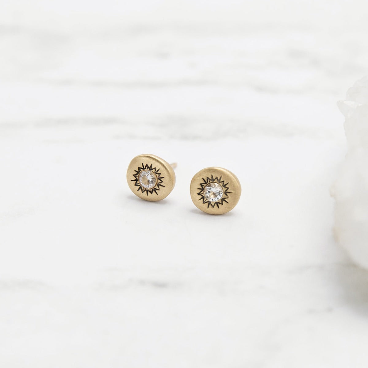 Sunburst Stud Earrings {14K Gold}