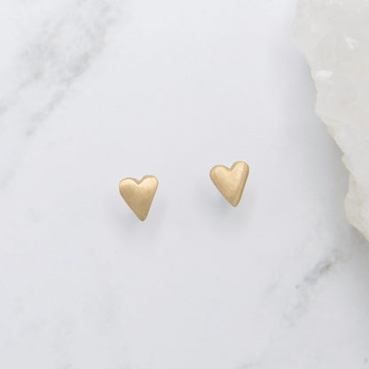 Tiny Heart Stud Earrings {10k gold}