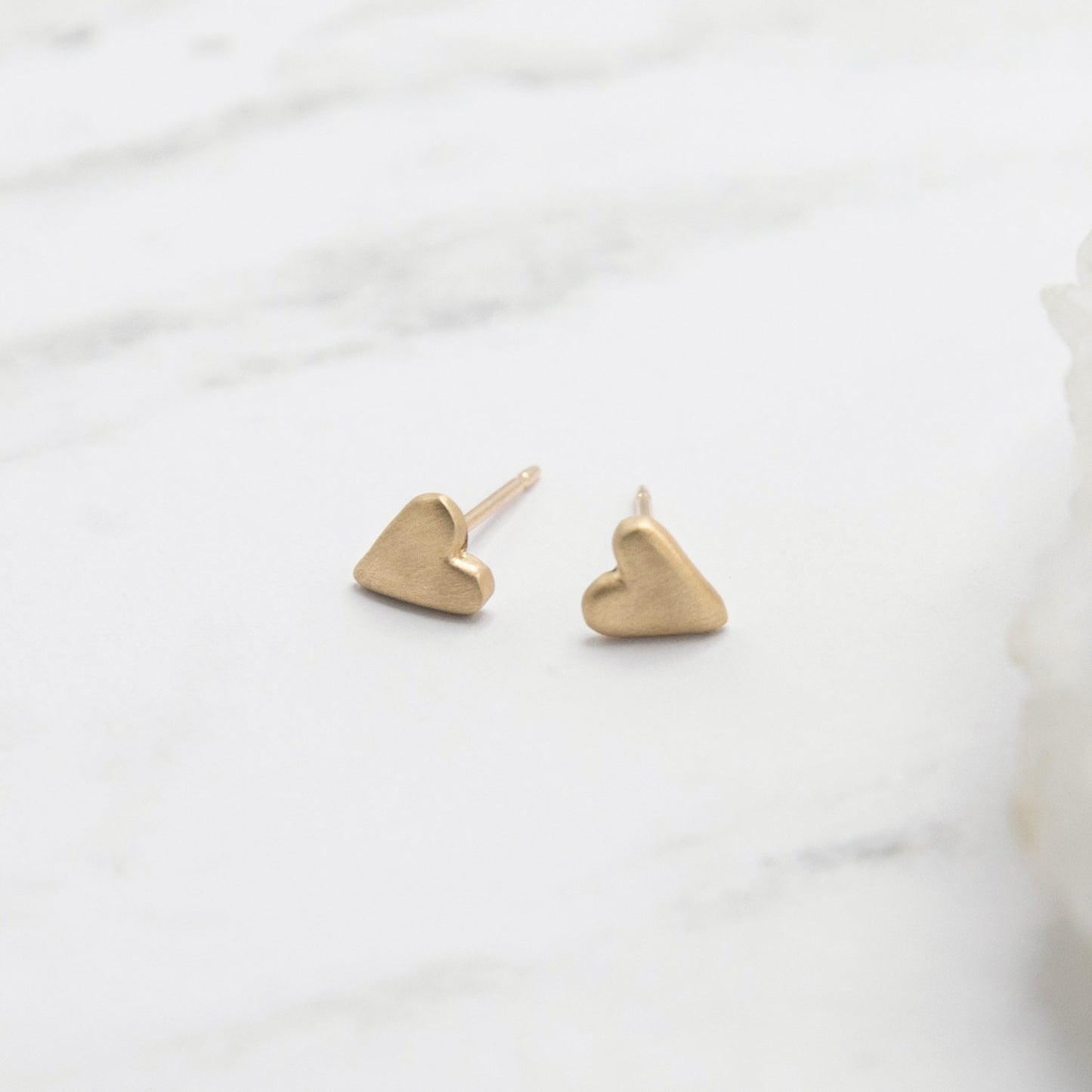 Tiny Heart Stud Earrings {10k gold}