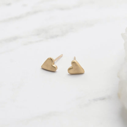 Tiny Heart Stud Earrings {10k gold}