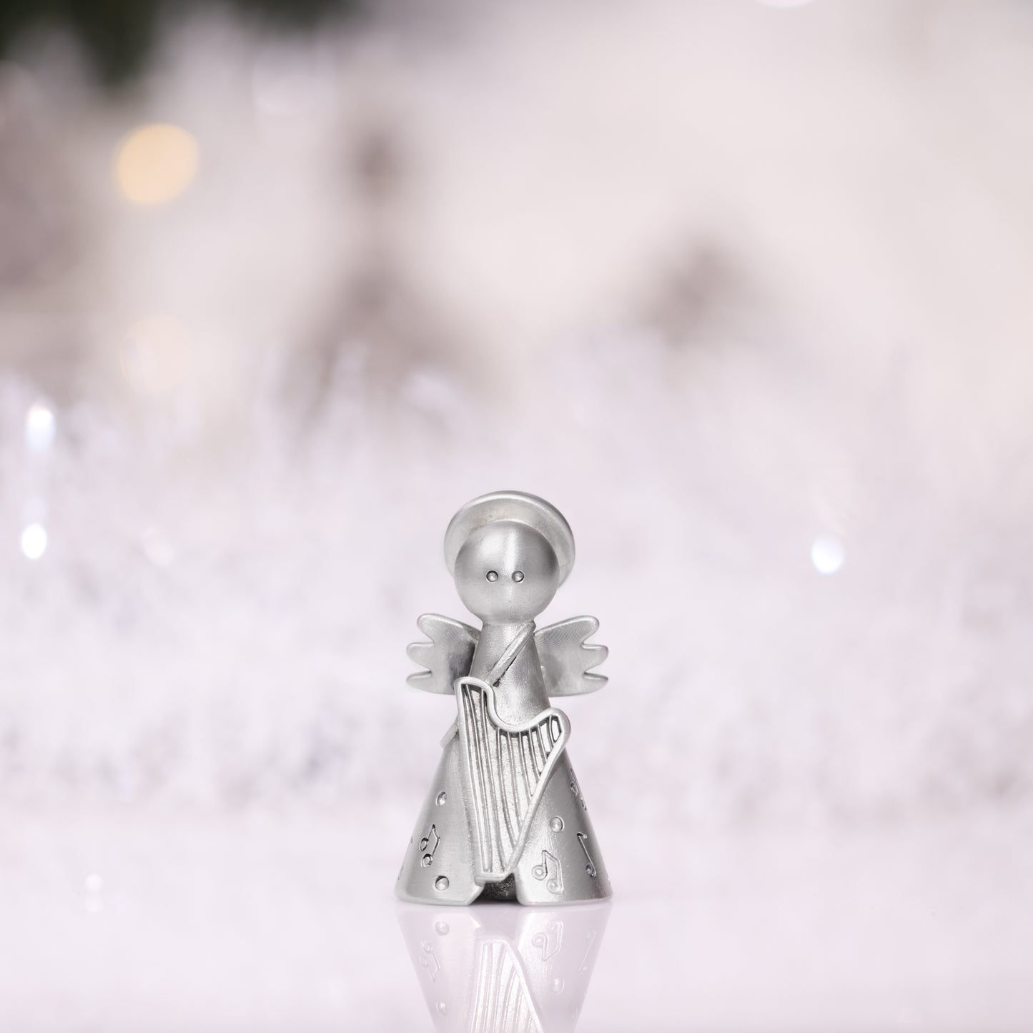 Angel with Harp Nativity Figurine {Pewter}