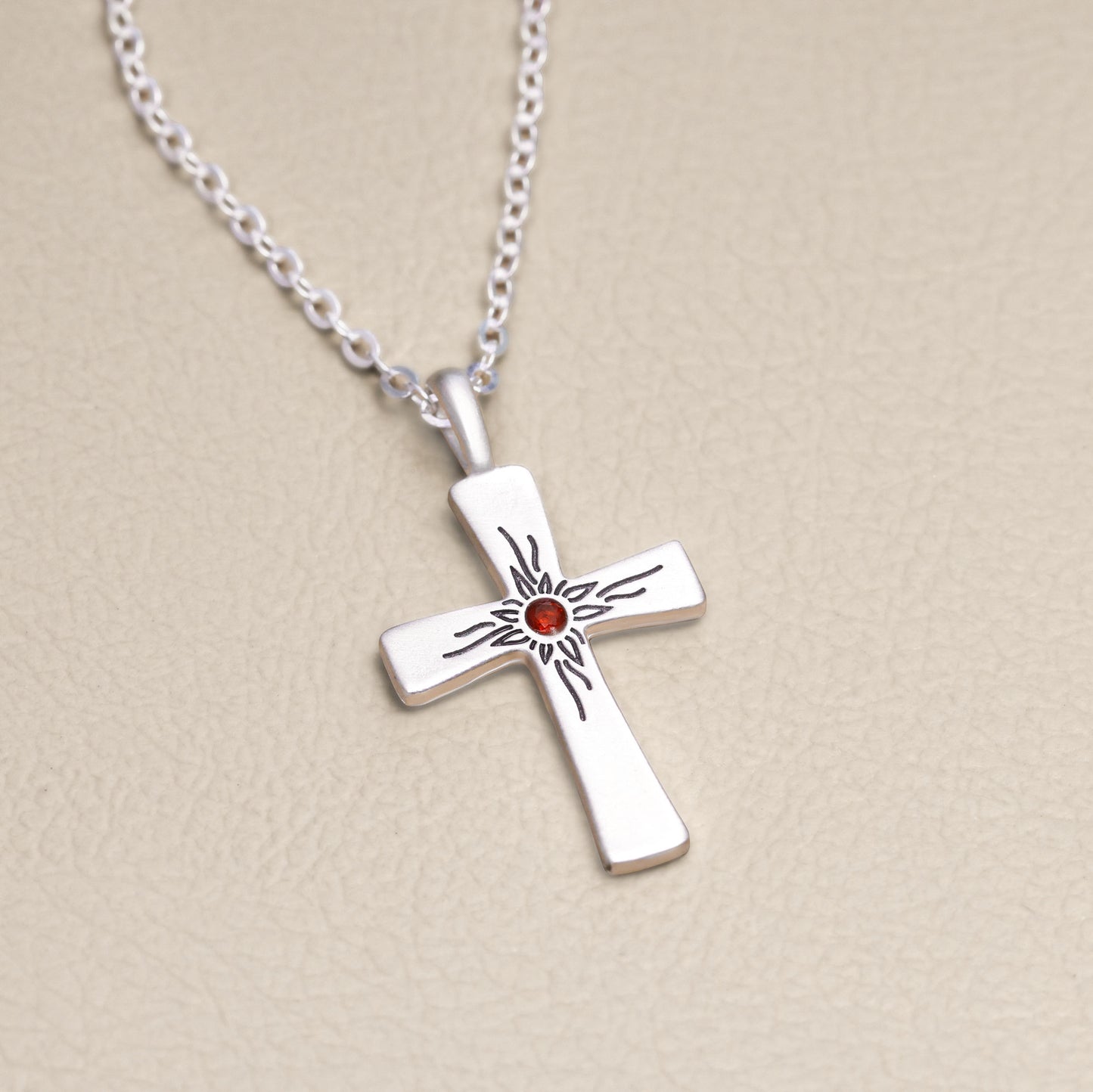 Abundant Birthstone Cross Necklace {sterling silver}