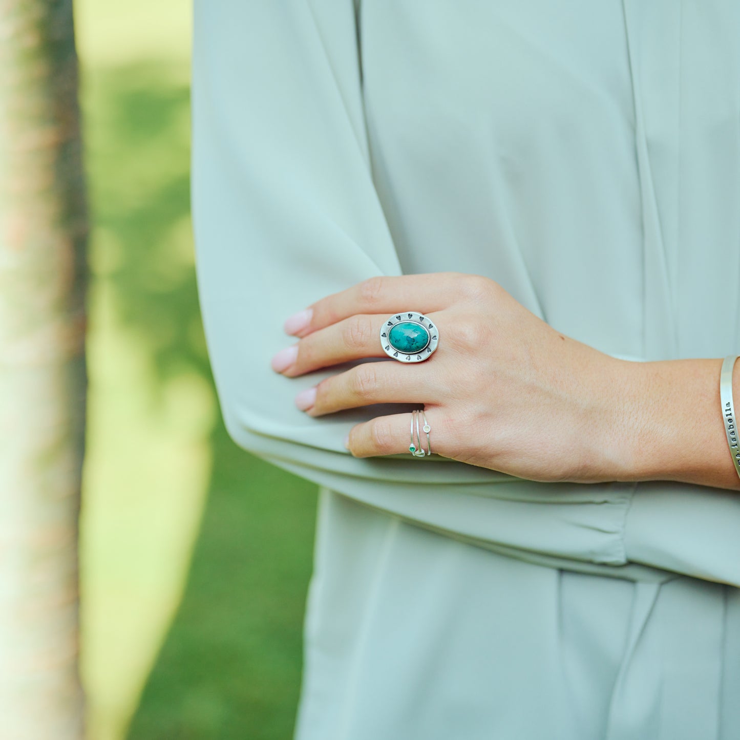 Love Surrounds me Turquoise Ring {Sterling Silver}