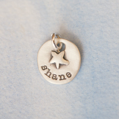 Starry Disc Charm {Sterling Silver}