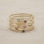 Always together birthstone ring handcrafted in 10k yellow gold set with 3 to 6 birthstones