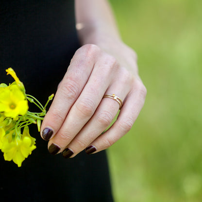 Dainty Finespun Birthstone Ring {10K Gold}