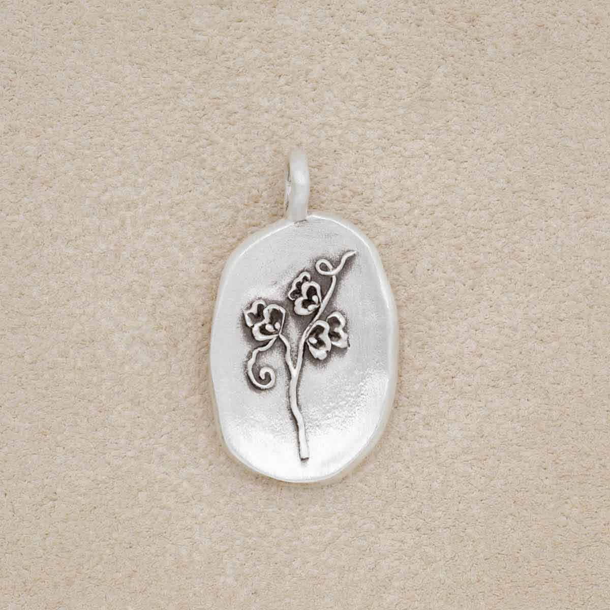 April Birth Flower Charm {Sterling Silver}