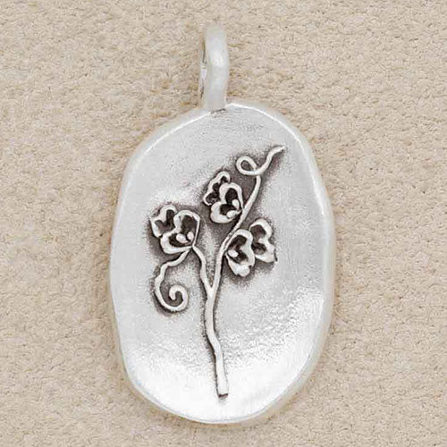 April Birth Flower Charm {Sterling Silver}