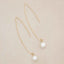 10k yellow gold artisan pearl earrings on suede background